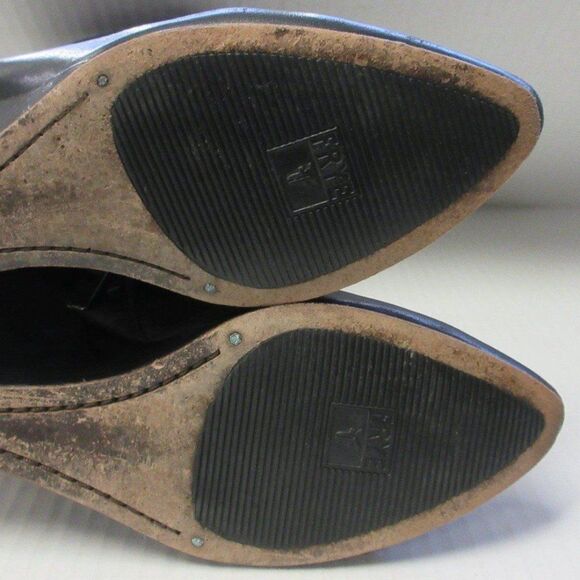 FRYE Regina Covered Wedge Boot Womens Size 6 Western Black Leather Ankle Bootie - Picture 11 of 12